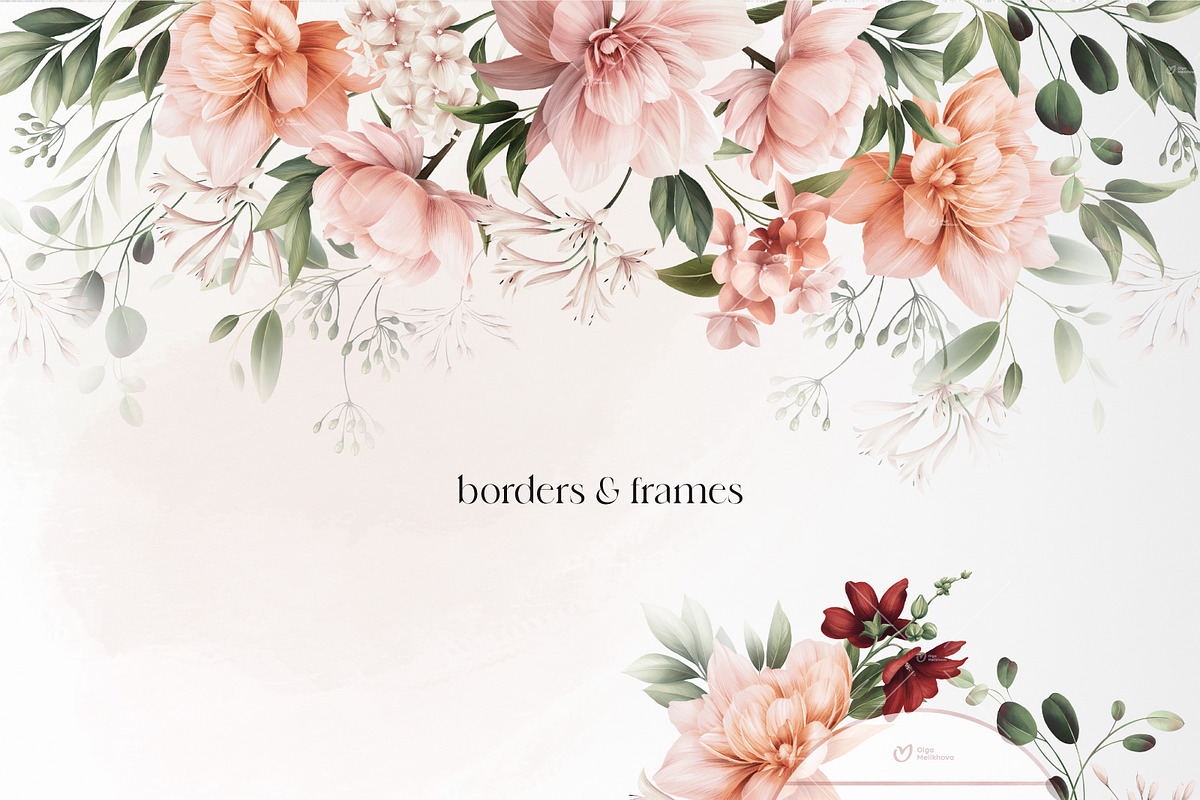 Flowers collection, floral clipart, an Illustration by ollalya (Photo 4 of 14)