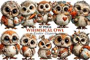 Whimsical Easter Owl Clipart, an Illustration by Pixels.Craft (Thumbnail 1 of 5)