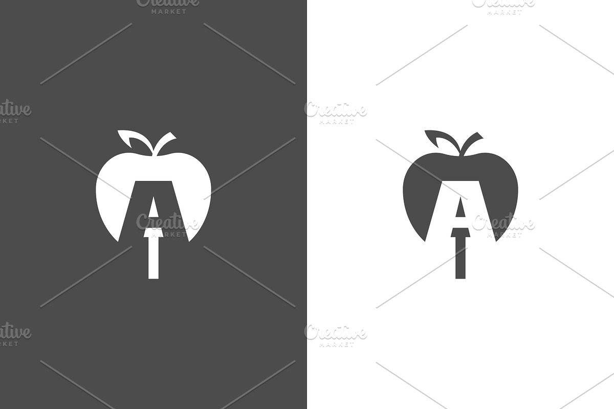 Apple and the letter a logo design, an Object Graphic by nicemorning (Photo 3 of 3)