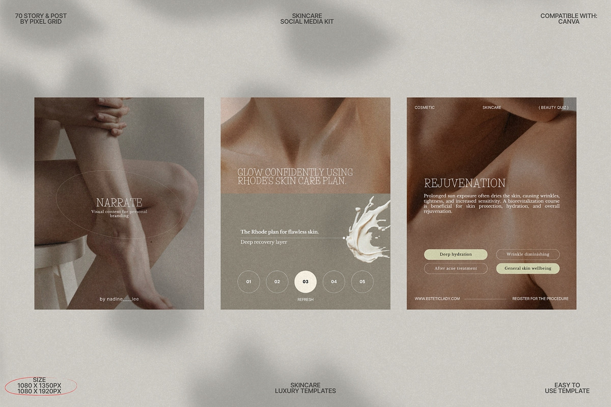 Calm Skincare Post & Story Pack preview 8