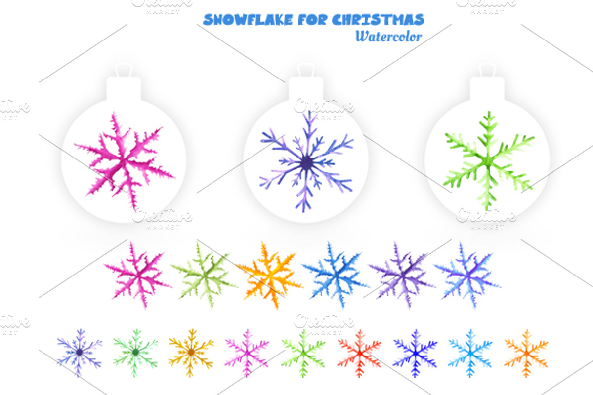 Watercolor of Snowflakes, an Illustration by Renovatio (Photo 2 of 2)