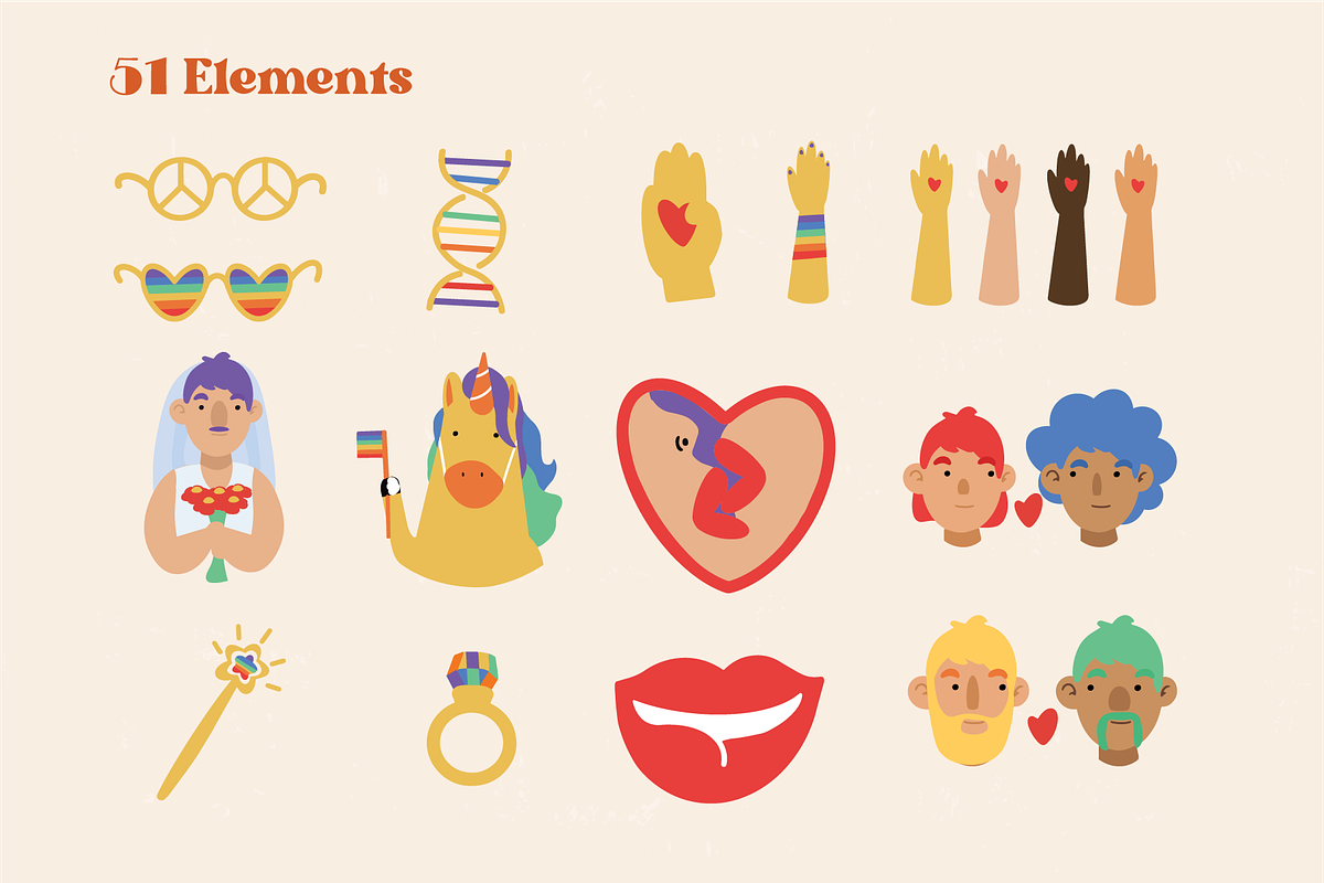 Retro LGBT Pride Month, a Person Illustration by Vibérains (Photo 3 of 12)