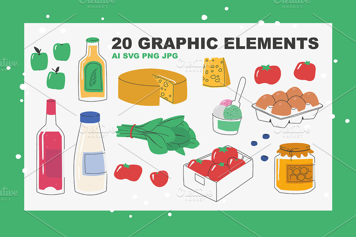 Local Market Poster Templates, a Food Illustration by Popova (Photo 3 of 6)