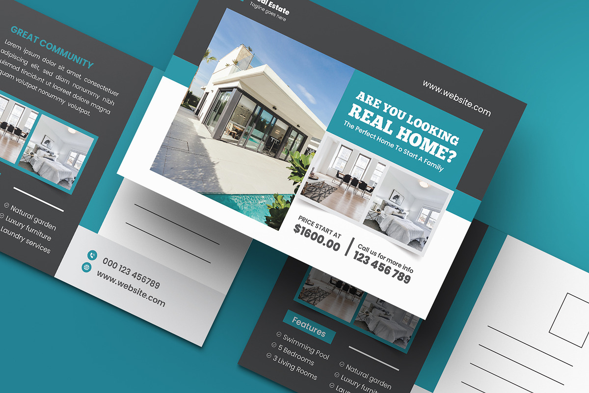 Real Estate Postcard Templates, a Card Template by Pixelpick (Photo 1 of 3)