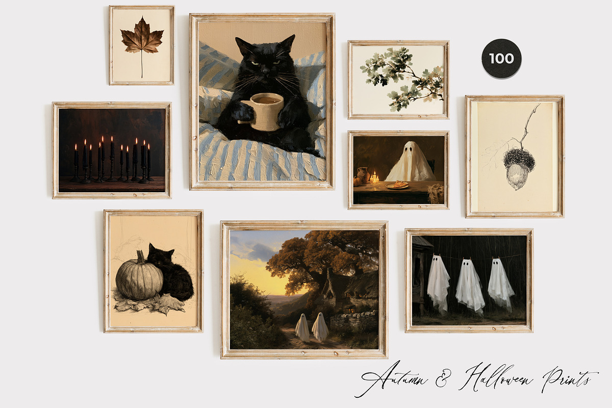 Autumn & Halloween Wall Art Prints, a Background Graphic by Lana Elanor (Photo 6 of 13)