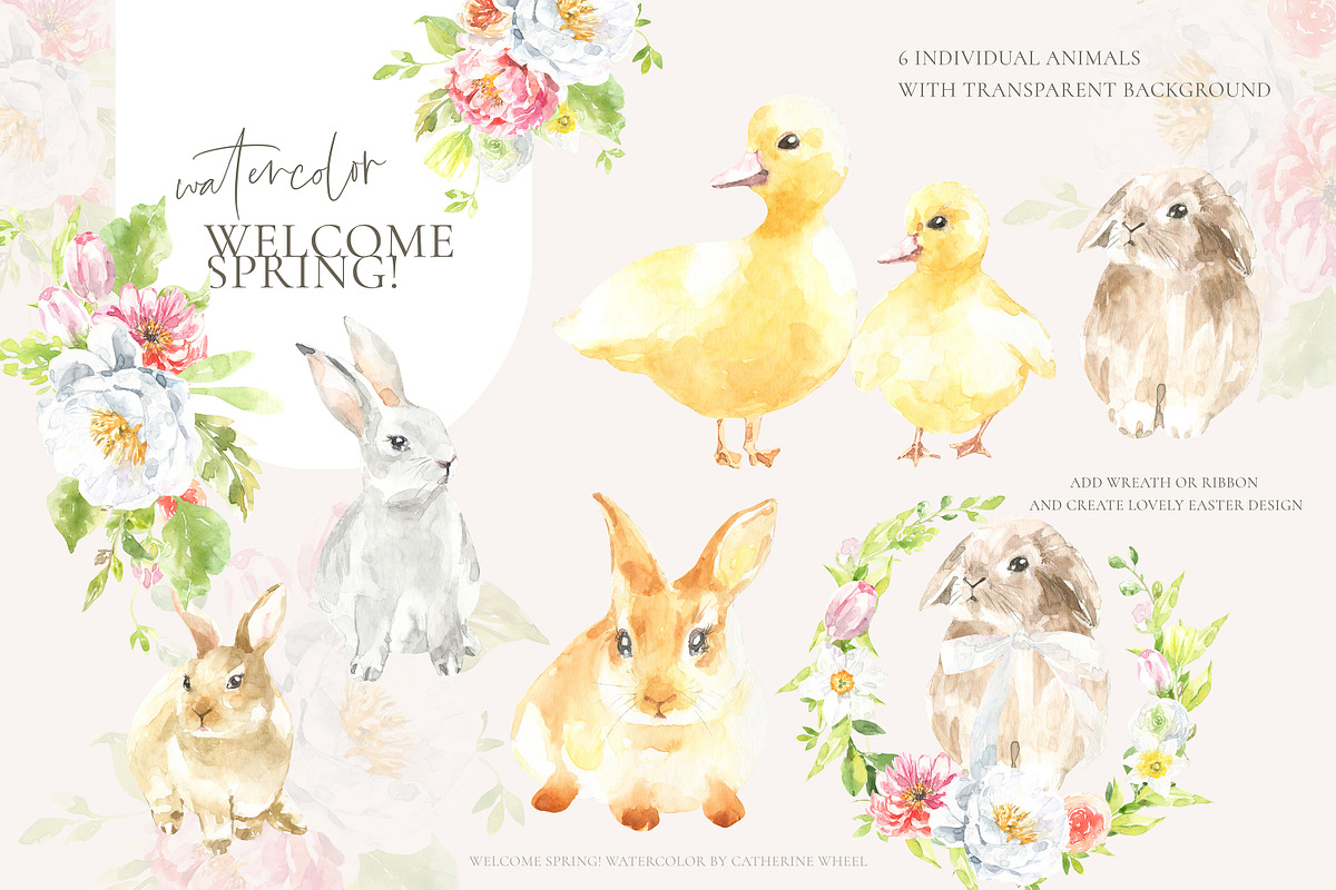 Welcome Spring! Watercolor Easter, an Animal Illustration by Catherine Wheel (Photo 5 of 14)
