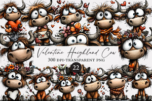 Valentine HAIGHLAND COW Clpart, an Illustration by Designworld