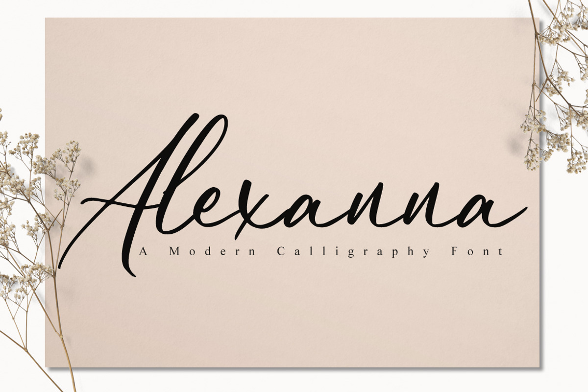 Alexanna a Modern Calligraphy Font, a Script Font by Fatmawati (Photo 1 of 12)