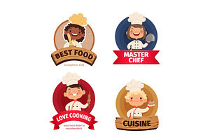 Chef logo. cute little kids chef, a Food Illustration by Onyx