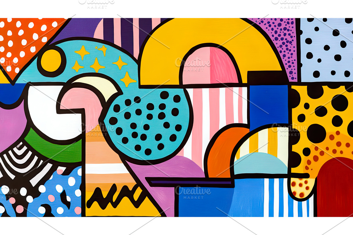 Colorful geometric abstract art with, an Illustration by Lermont51