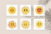 Cute Sun Characters Collection, an Object Illustration by AnbyArt (Thumbnail 4 of 4)