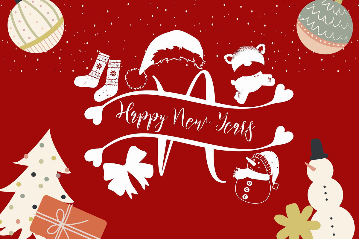 Beautiful Christmas Monogram, a Handwritten Font by Yoga Letter (Photo 4 of 5)