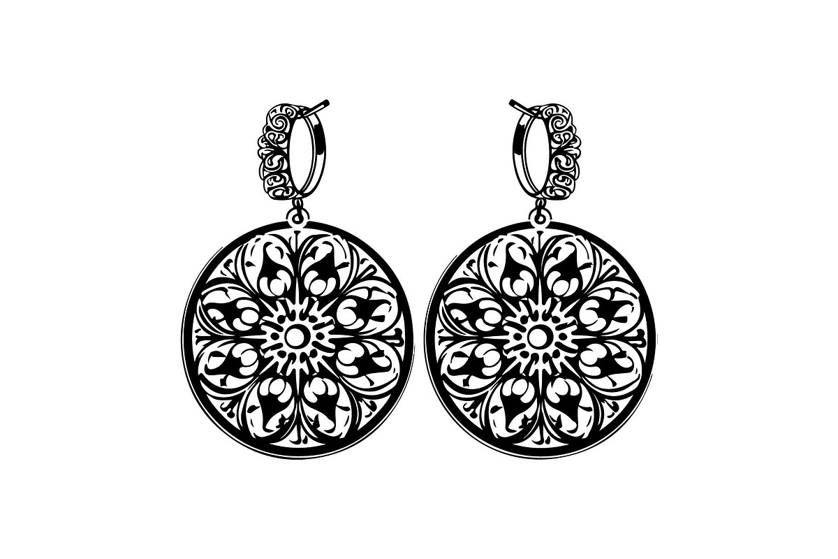 Round Filigree Earrings SVG Set, an Object Graphic by Creativeshirt (Photo 7 of 13)