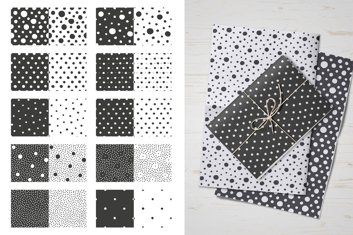 Spots and dots patterns set, a Pattern Graphic by KatiaZhe (Photo 6 of 12)