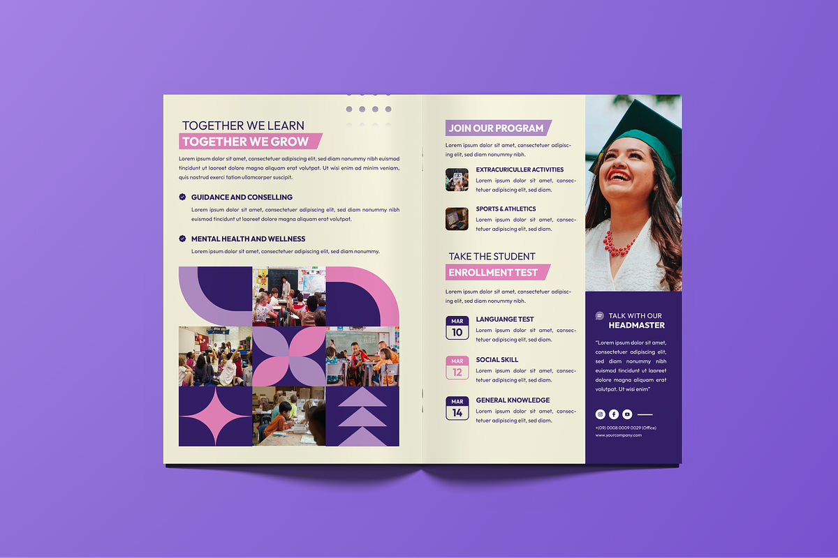 School Promotion Bifold Brochure, a Brochure Template by MMPixelCraft (Photo 2 of 4)