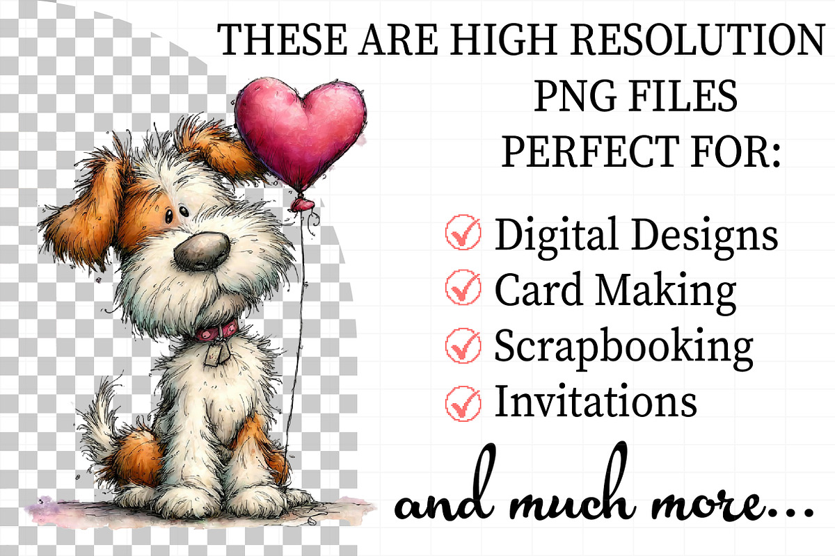 Whimsical Valentine Dog Clipart, an Illustration by Daily.Designs (Photo 2 of 7)