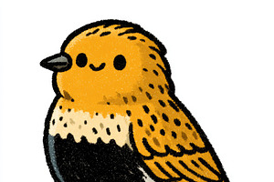 Cute black bellied sandgrouse doodle illustration for children, an Animal Illustration by José Manuel Gelpi