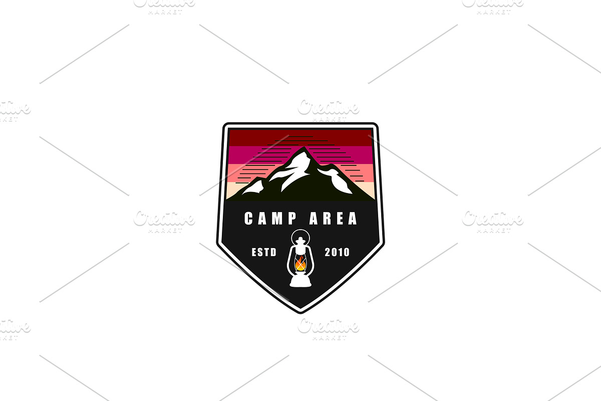 Camping Adventure Badge Logo Design