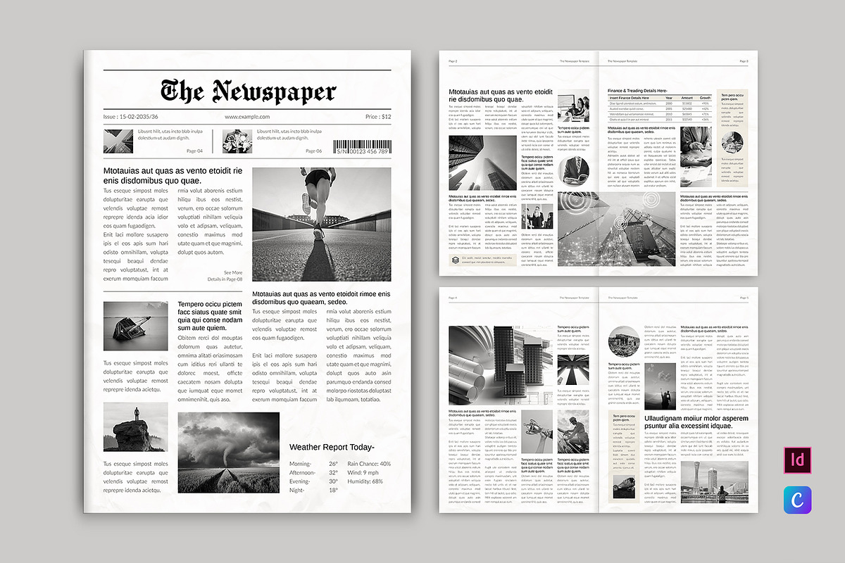 Daily Newspaper Template, a Brochure Template by E-Type (Photo 1 of 6)