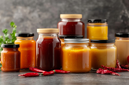 Variety of glass jars and bottles co