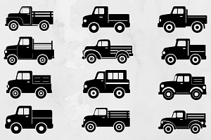 Farm Truck Silhouette SVG, a Transportation Illustration by newminddesign