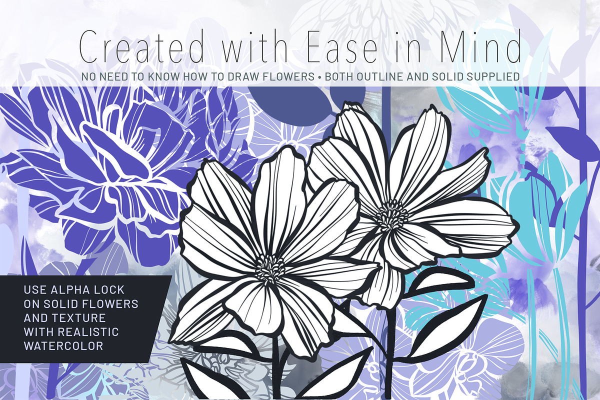 Floral Procreate Brush Stamps 12, a Brushes & More by DeloresArt (Photo 6 of 13)