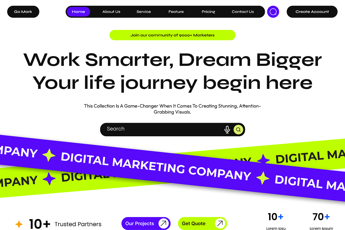 Pulse Digital Marketing Landing Page, an UI Kit Template by Hammad Arif (Photo 2 of 2)