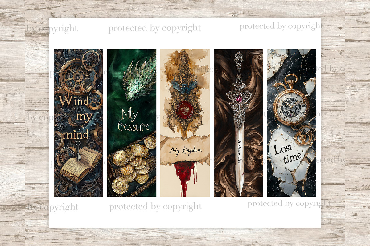 Fantasy Bookmarks Printable Set, a Person Illustration by GlamArtZhanna (Photo 5 of 9)