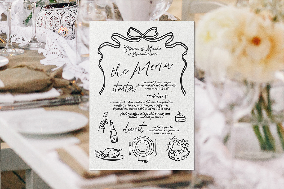 Hand Drawn Playful Wedding Clipart, a Decorative Illustration by La Petite Line Art (Photo 11 of 15)