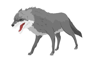 Gray wolf. A predatory beast. Wild, an Animal Illustration by the8monkey