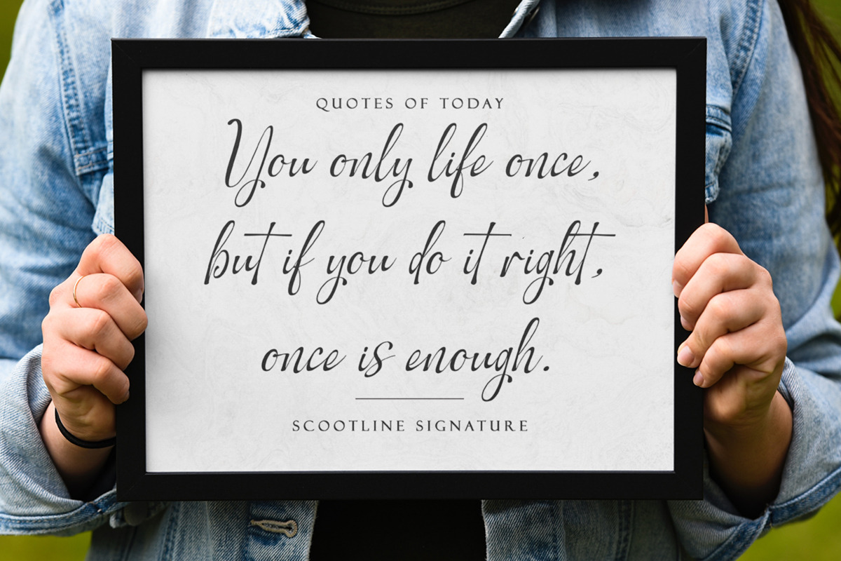 Scootline Signature Script Font, a Script Font by Romiecreative (Photo 8 of 11)