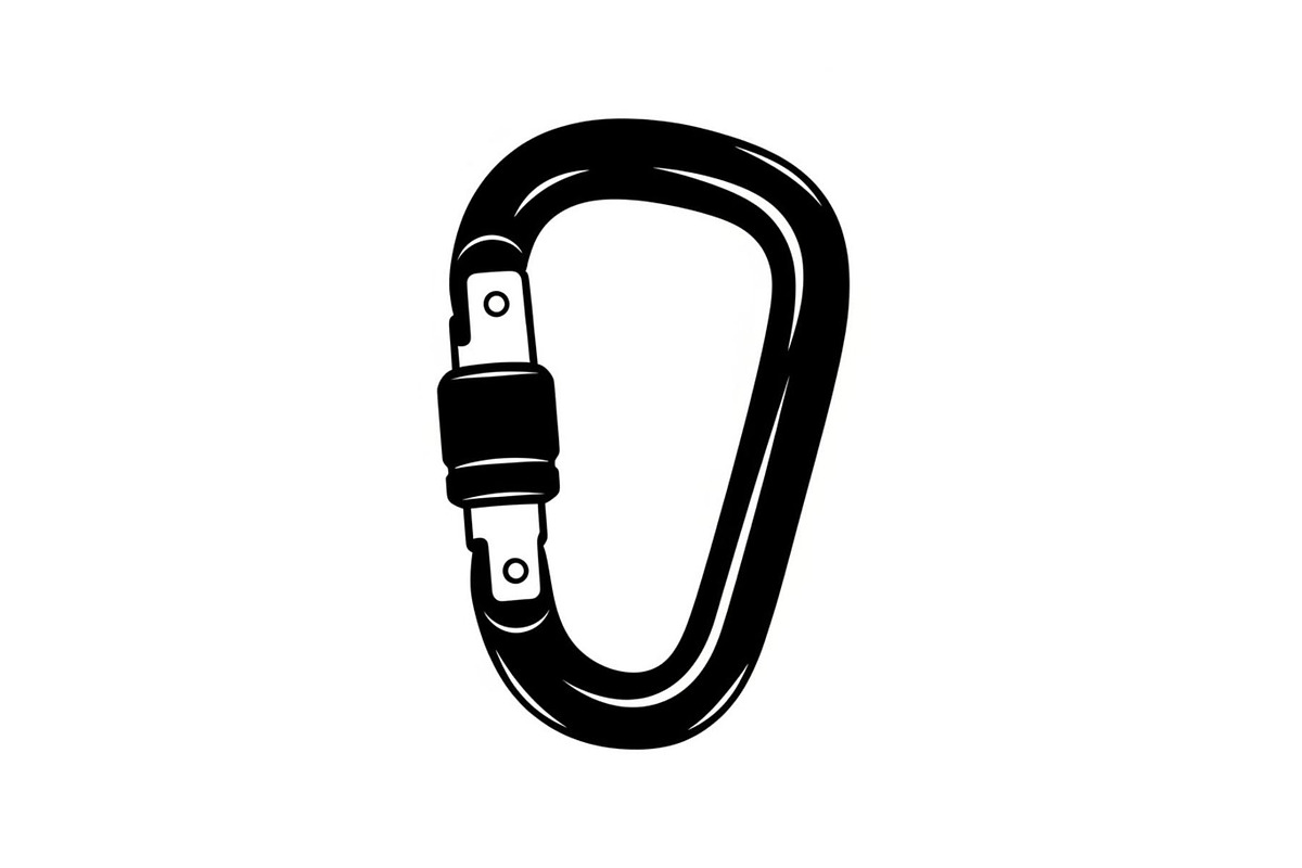 Climbing Carabiner Safety Silhouette, an Illustration by hafijul (Photo 13 of 14)