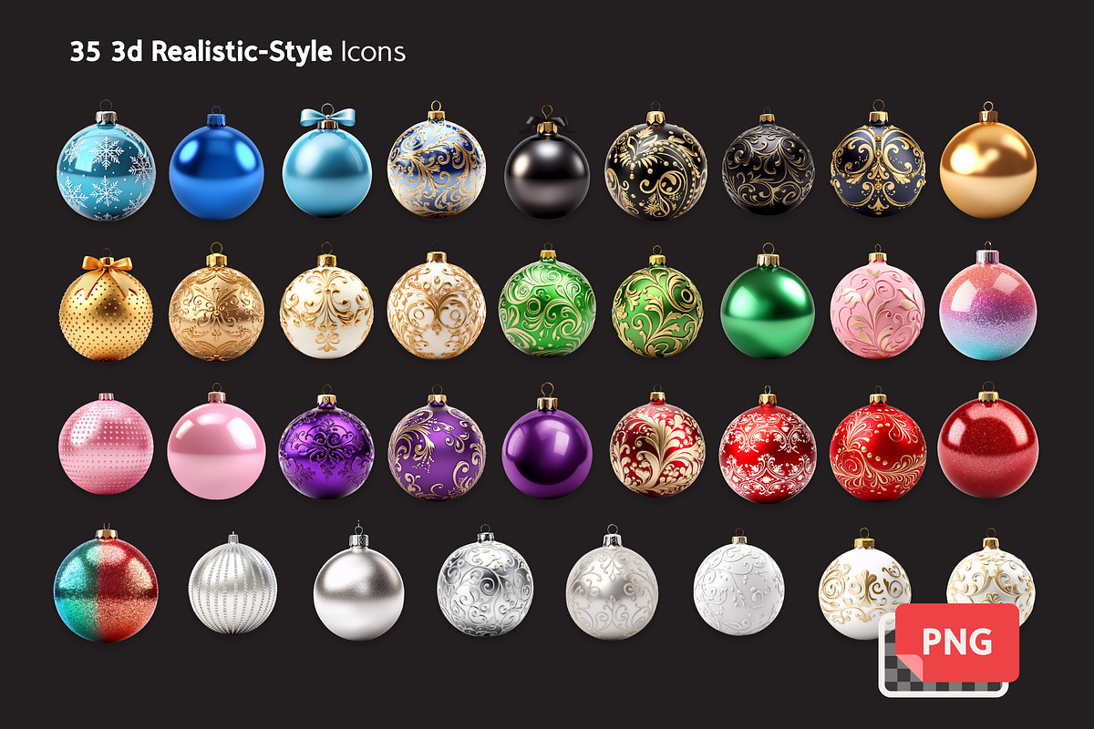Christmas Balls Set, an Object Graphic by Voysla's Shop (Photo 3 of 10)