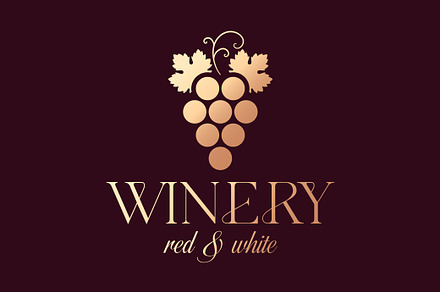 Wine Grape Logo Red And White Luxury, an Object Graphic by PushLogo