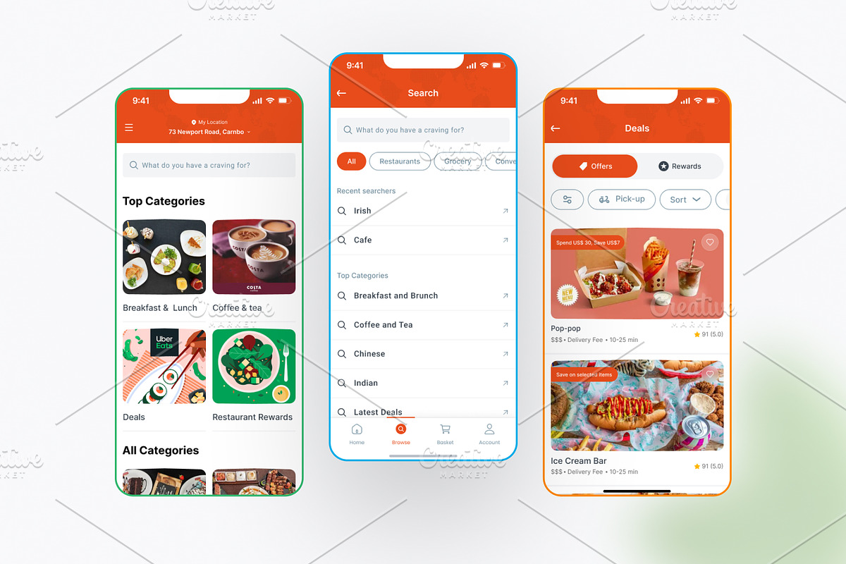 UberEats App UI Kit – Food Delivery, an UI Kit Template by DesignBox (Photo 6 of 7)