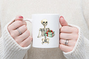 Funny Skeleton Christmas Clipart, an Illustration by designcity5 (Thumbnail 5 of 5)
