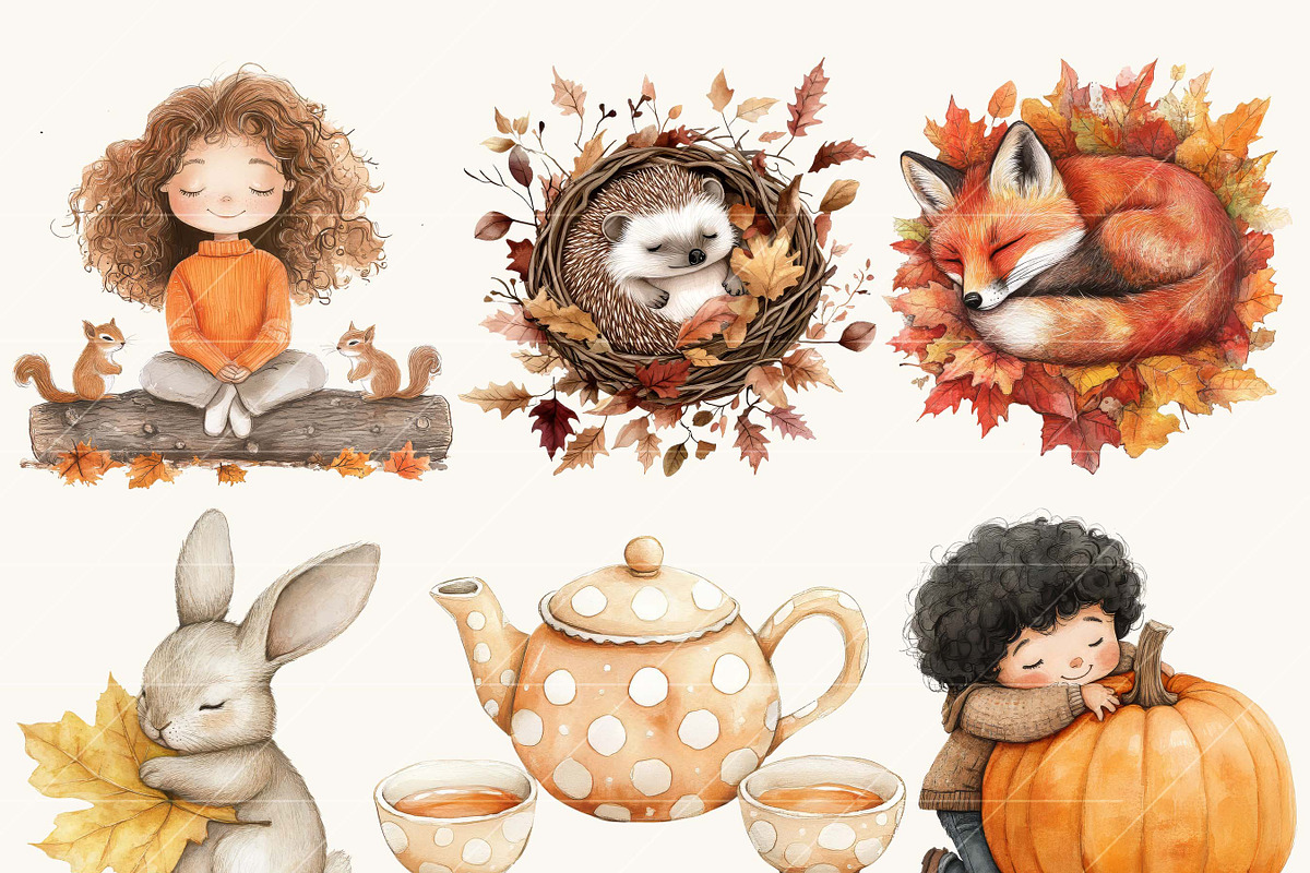 Watercolor Autumn Clipart, an Object Illustration by SparkyDesignsUS (Photo 2 of 10)