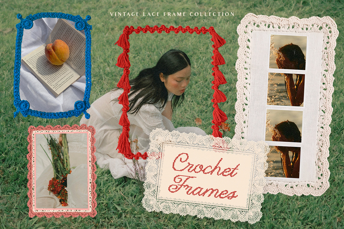 Crochet Frames: Vintage Lace Set, an Object Graphic by Purple (Photo 1 of 14)