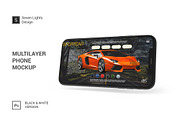iPhone X Multilayer Mockup #7, an iPhone Mockup by Seven Lights (Thumbnail 1 of 5)