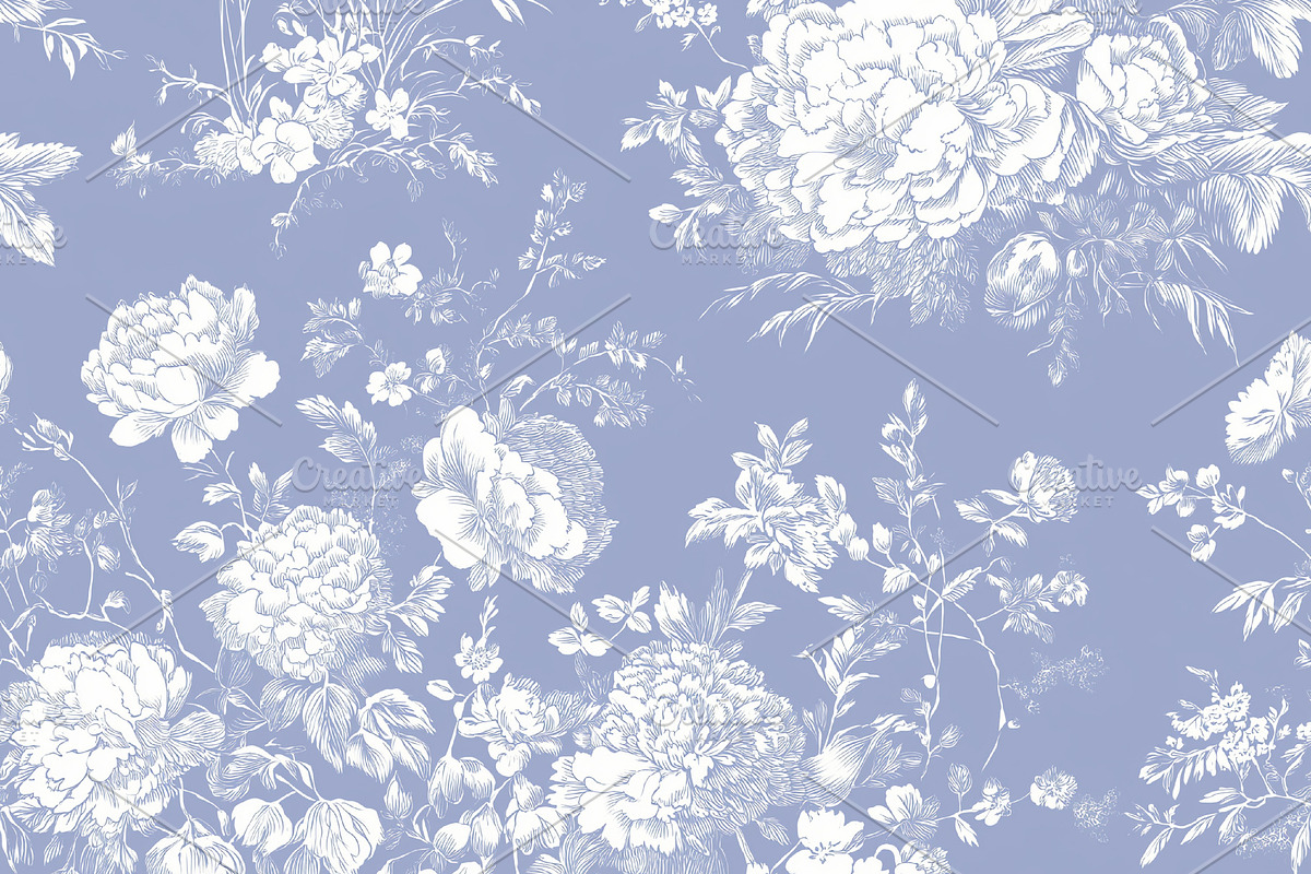 Seamless pattern, vintage floral pattern featuring elegant white, a Pattern Graphic by Studio ANNA