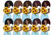 Sunshine Girls Clipart, a Person Illustration by GlamArtZhanna (Thumbnail 5 of 5)
