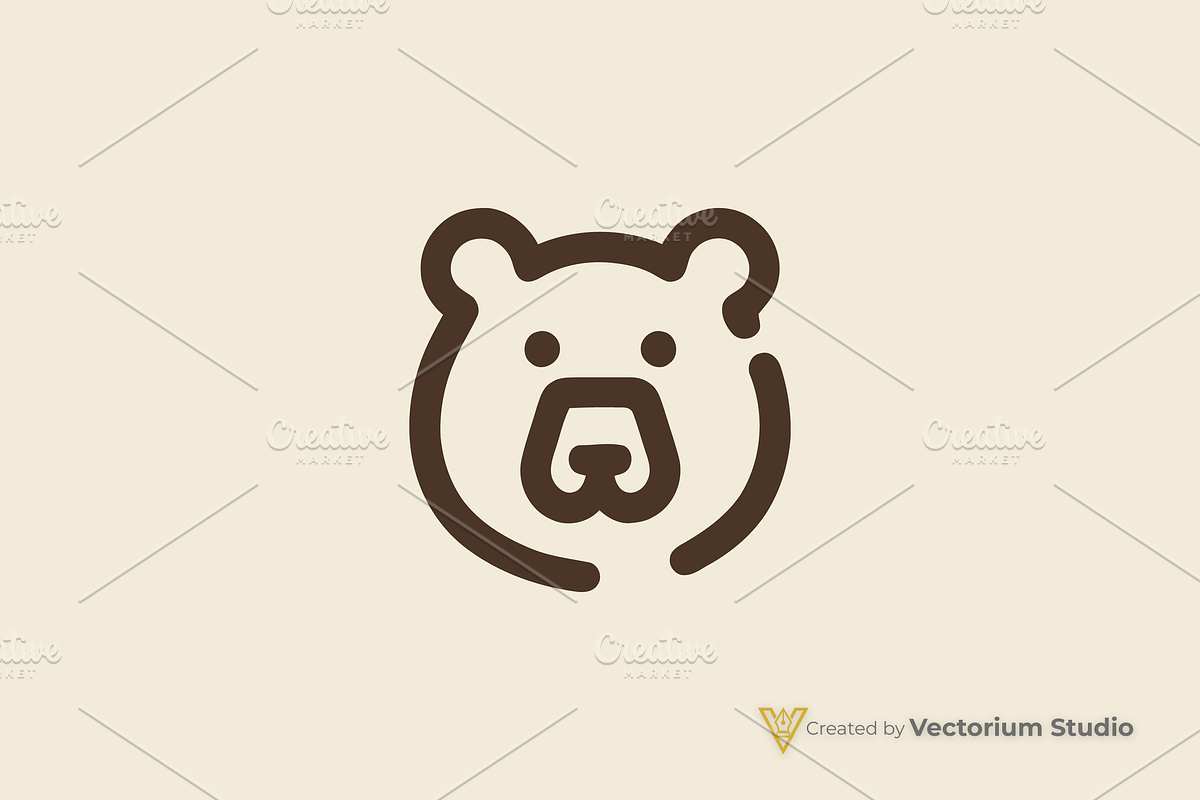 Minimal Bear Head Icon Logo, a Branding & Logo Template by Vectorium Studio (Photo 2 of 5)