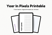 Year In Pixels Tracker Printable, a Stationery Template by The Chaos ...
