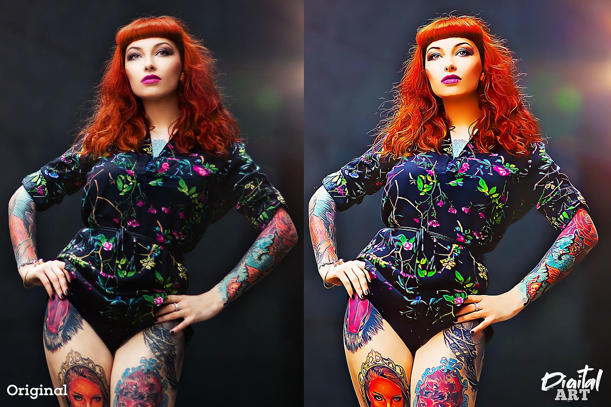 Digital Vector Art Photoshop Action, an Action Add-On by Krystal Designs Co. (Photo 4 of 13)