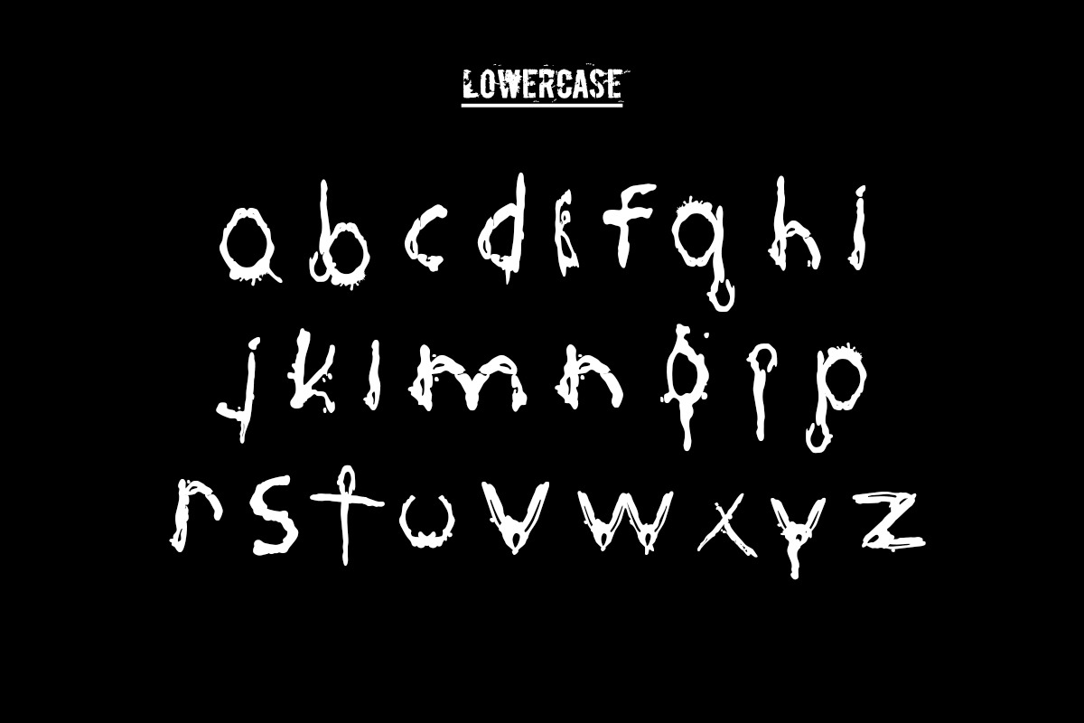 Bloody Mess - hand drawn font set preview 4