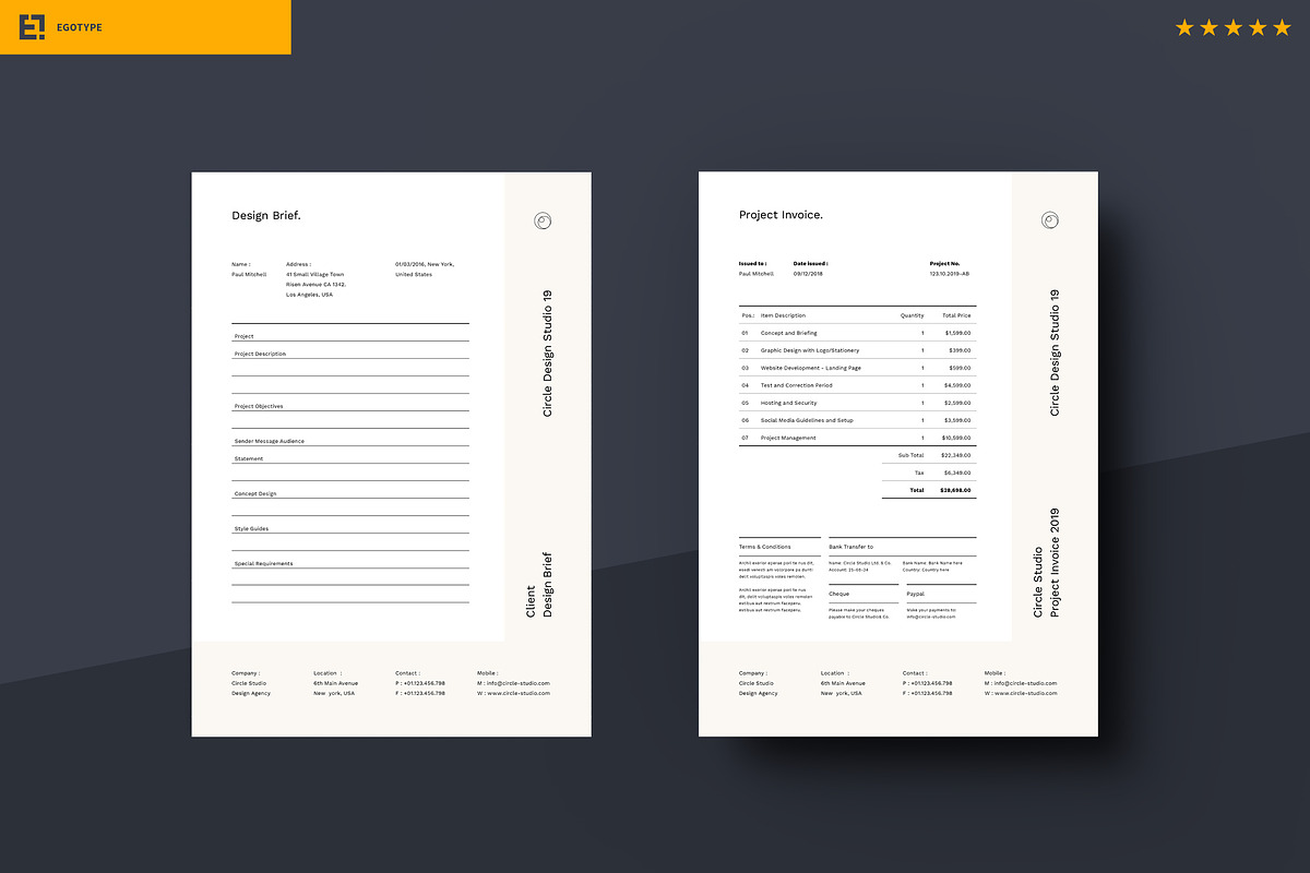 Brief - Estimation - Invoice, a Stationery Template by Egotype (Photo 9 of 10)