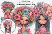 Whimsical Summer Girls Clipart, an Illustration by GatewayDesign (Thumbnail 1 of 3)
