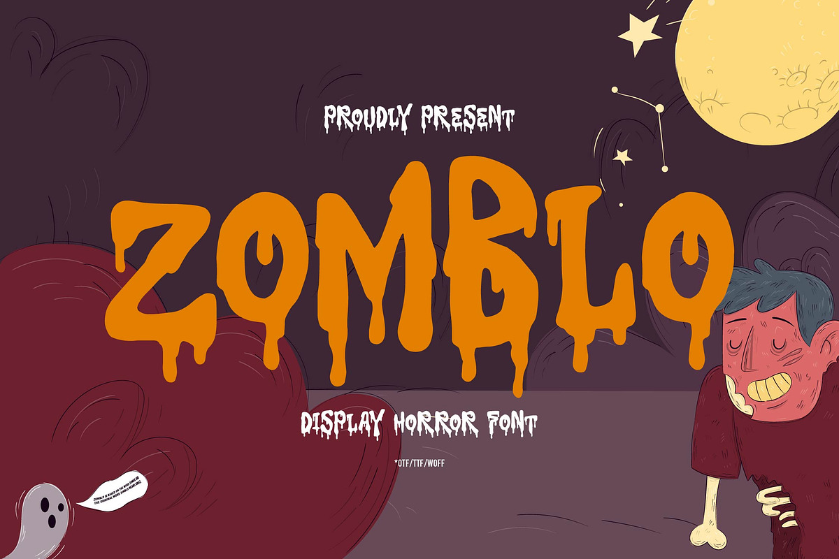 Zomblo | Halloween Horror Font, a Script Font by Denustudios (Photo 1 of 12)