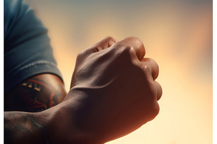 Black hand fist clenched sunny, a Person Photo by Ylivdesign