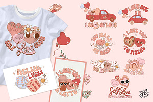 Groovy Retro Valentine - Clipart Set